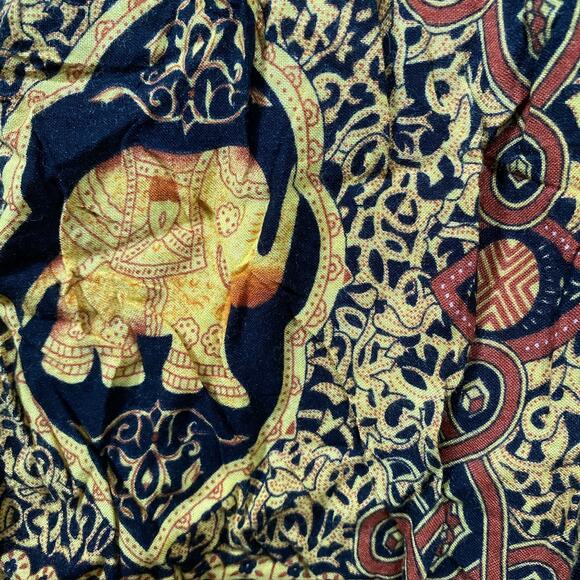 Harem Womens Pants Black Multi Elephant Lounge Boho Bohemian One Size - Picture 10 of 13